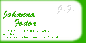 johanna fodor business card